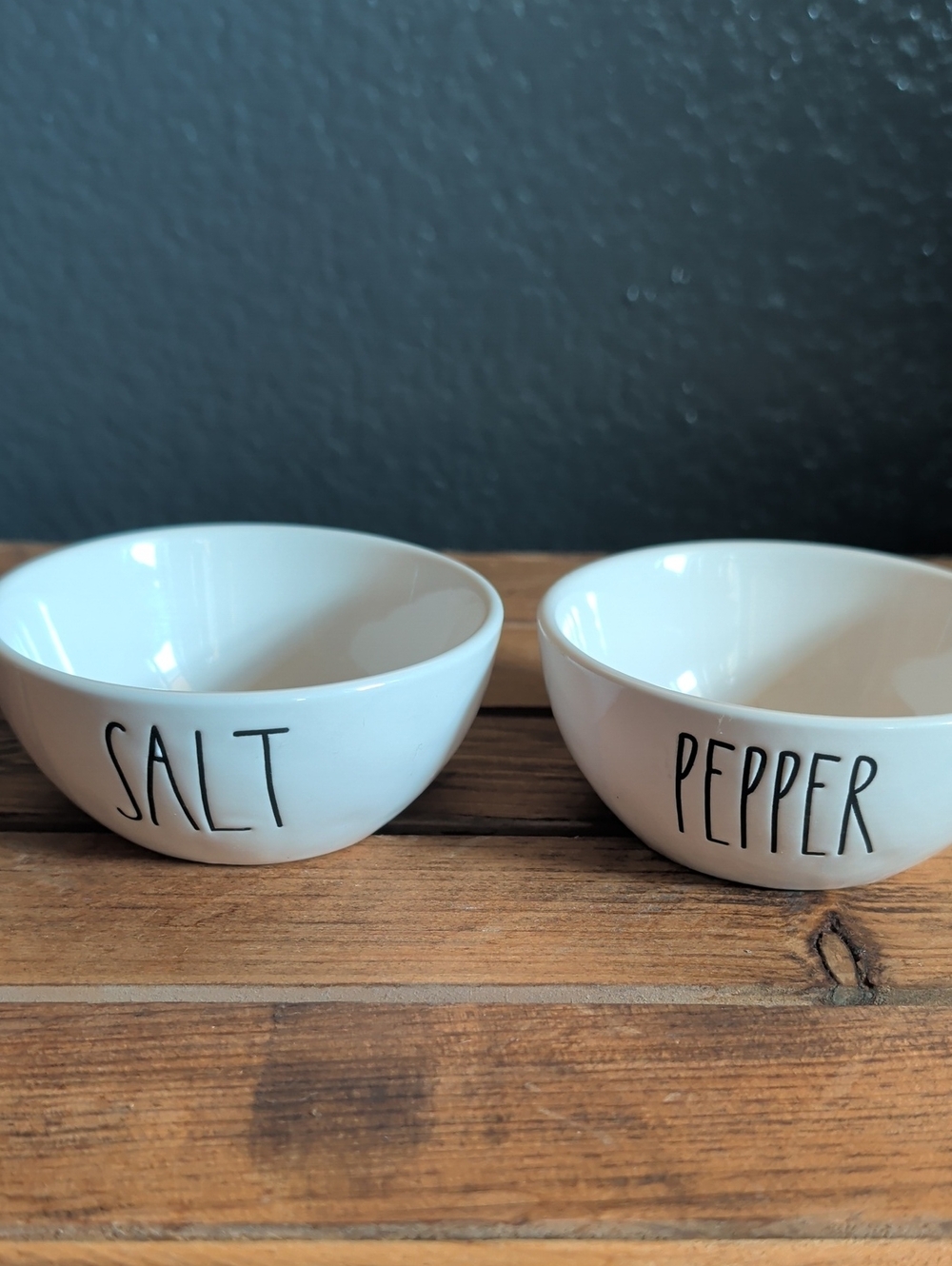 Rae Dunn White Ceramic Salt & Pepper Bowls